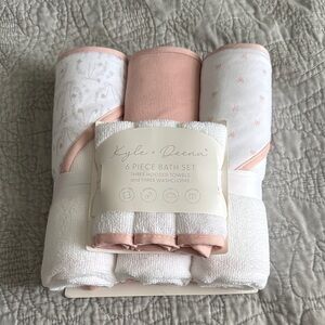 Pink and White Hooded Towel Set